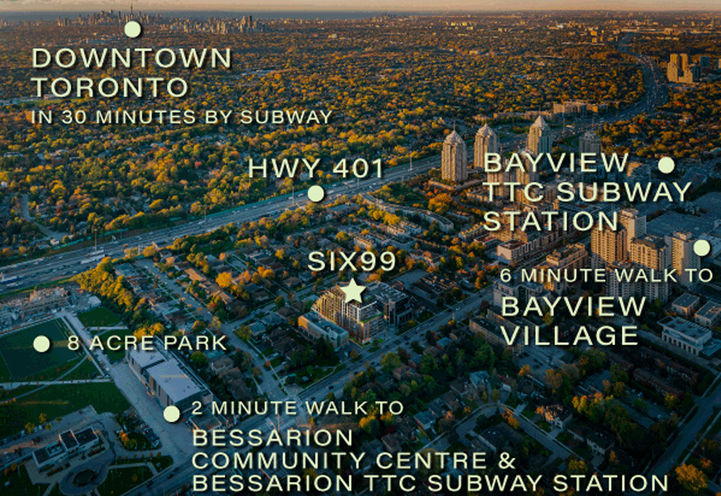 Six99 Condos Aerial View of Project and Surroundings