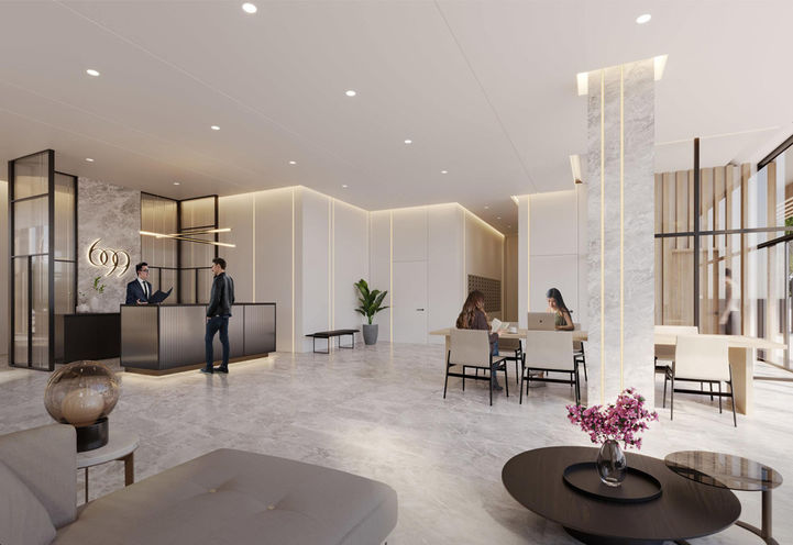 Six99 Condos Resident Lobby with Concierge