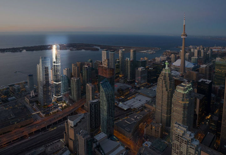 Bird's Eye View of SkyTower Condos at Queens Quay & Yonge St