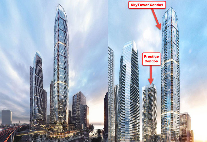 Close Up Street View of SkyTower Condos