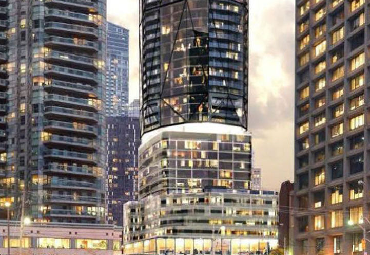 Close-up View of Podium 
at SkyTower Condos