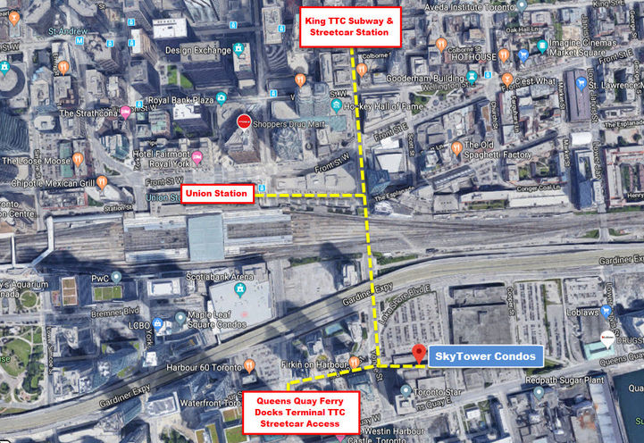 Easy Access TTC Transit System Subway-Streetcars From SkyTower Condos