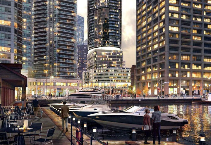 Looking Towards  SkyTower Condos Podium from the Lakeshore Waterfront