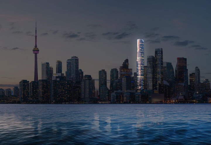 Looking to the City View of SkyTower Condos at Pinnacle One Yonge