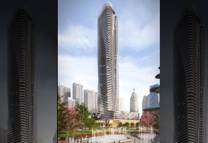 Looking to the Tall Building View of SkyTower Condos by Pinnacle