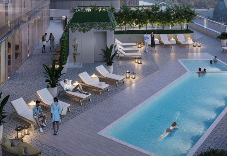 Pool Terrace with City Views at SkyTower Condos