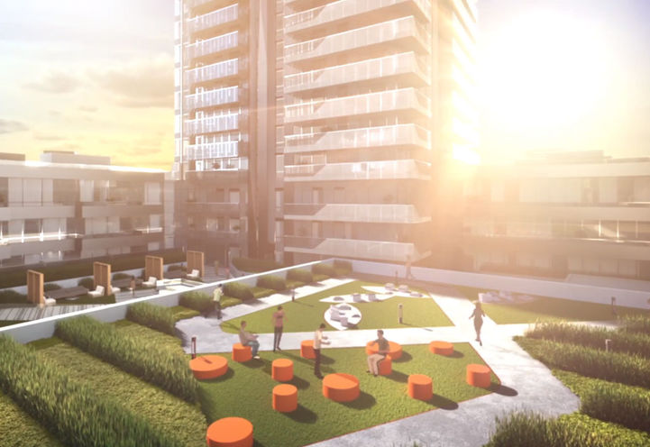 SkyTower Condos Resident Outdoor Terrace and Outdoor Play Area