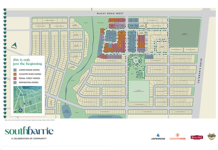South Barrie Homes Aerial View of Master Planned Community Site Plan