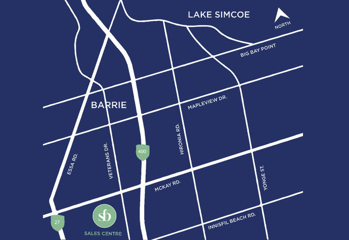 South Barrie Homes Map View of Project Location