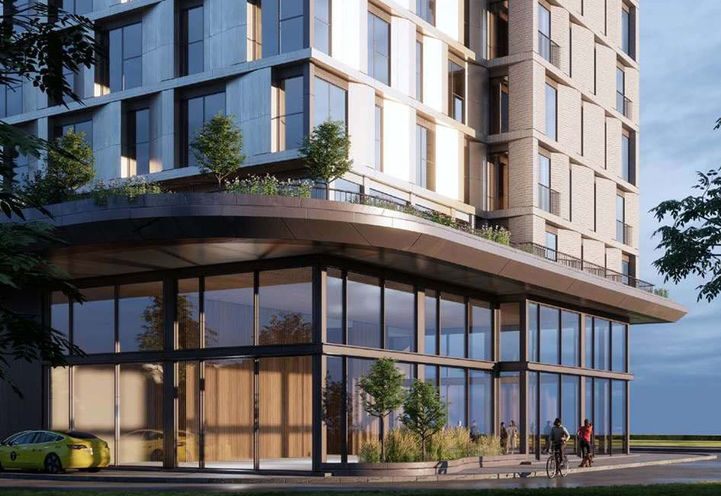 South Station Condos Street Level View of Podium