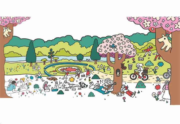 34 Southport Condos High Park Panoramic View Cartoon Drawing