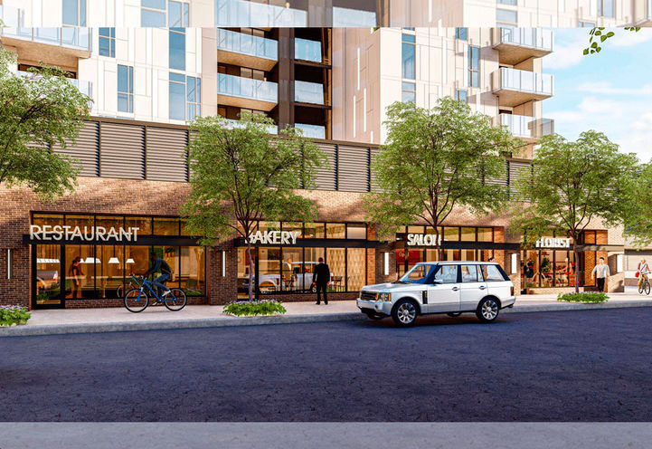 Sovereign Condos - View From Street Level of Exterior