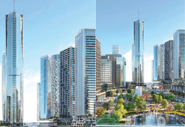 Split Screen Community Space & Condo Towers at Square One District