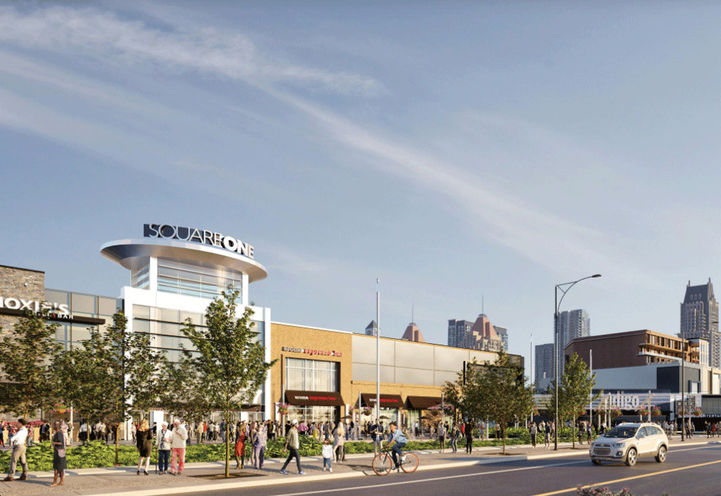 Street Level View of Square One and Surrounding Amenities