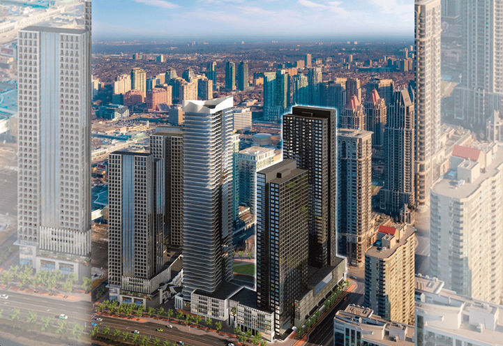 Square One District Condos, Looking to the Skyline Tower View