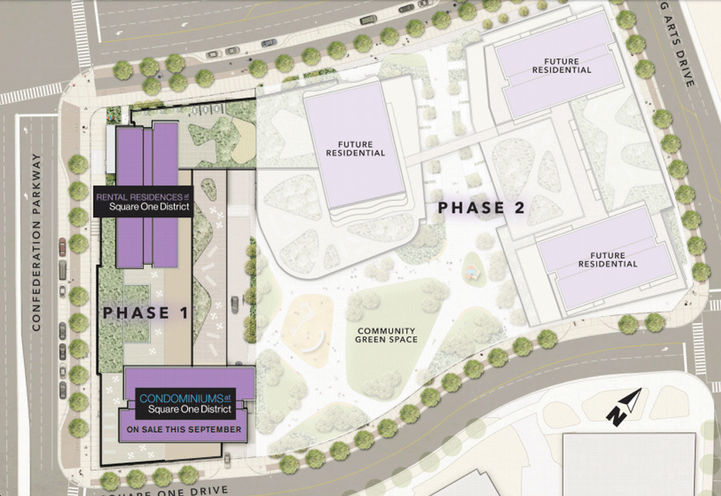 Square One District Condos, Site Plan showing Future Planned Community