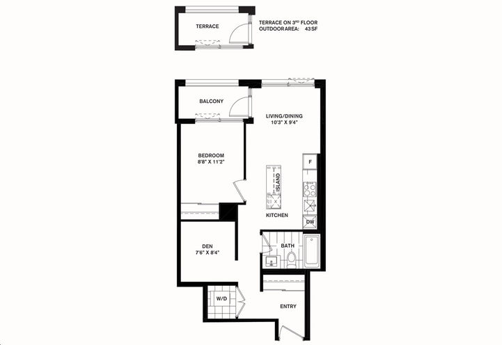 Square One District Condos, The Cosmopolitan 1 Bed/1 Bath plus Den