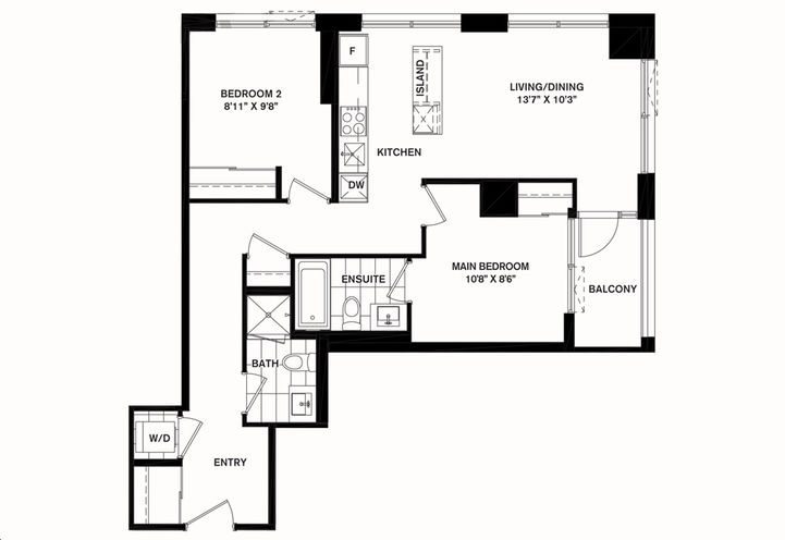 Square One District Condos The Showcase 2 Bed/2 Bath Floorplan