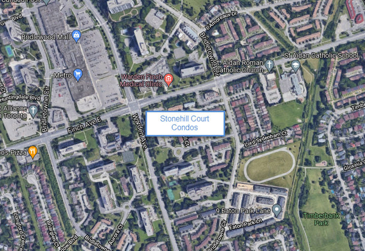 Stonehill Court Condos Satellite Map View of Project Location