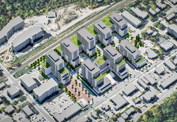 Streetsville Centre Plaza Condos Aerial View of Development