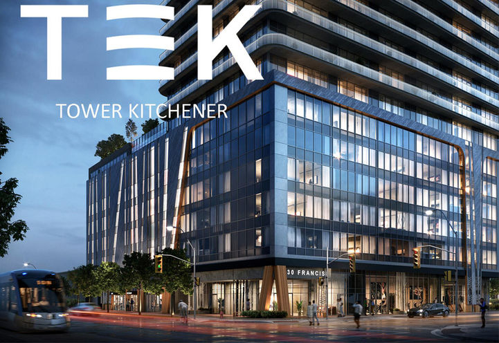 TEK Tower Condos Exterior Street Level View of Podium