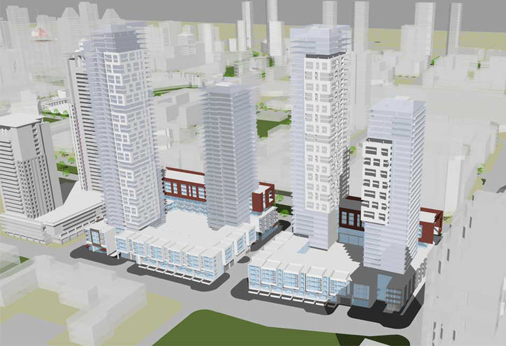 Towers, Tempo Condos at Burnhamthorpe Rd W & Kariya Drive, Mississauga ON