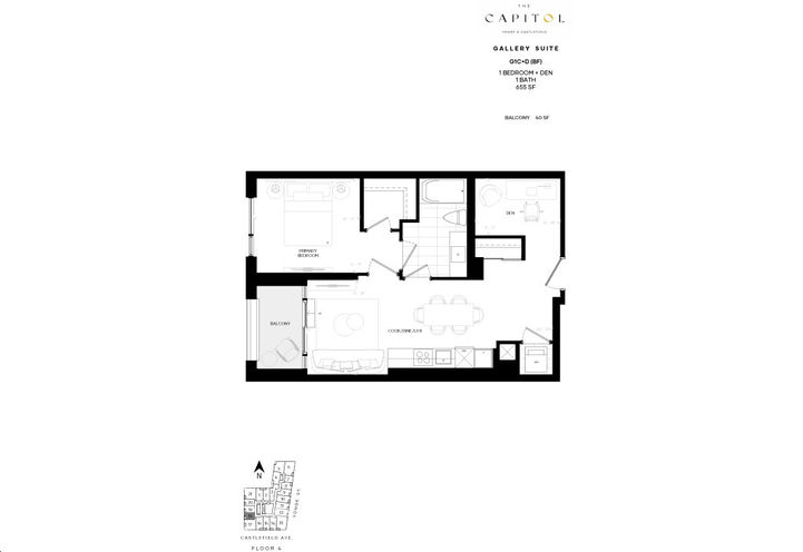 The Capitol Residences - Gallery Suite - 1 Bed 1 Bath with Den