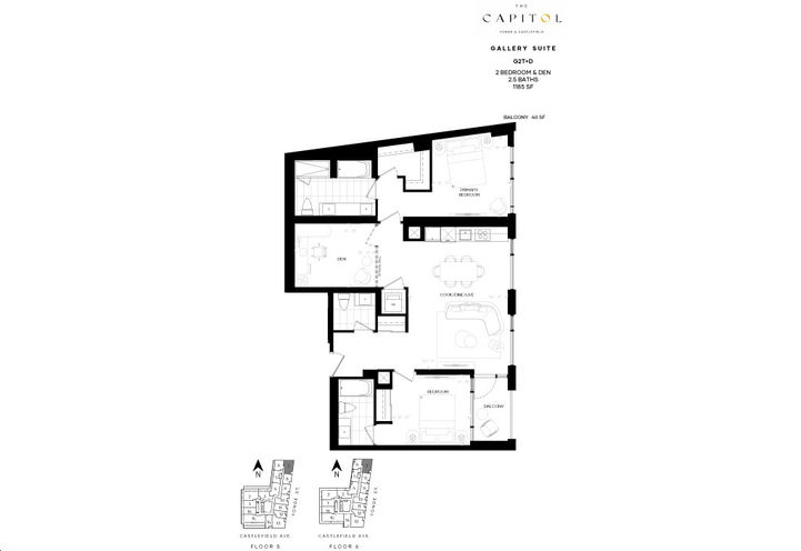 The Capitol Residences - Gallery Suite - 2 Bed 2 Bath with Den