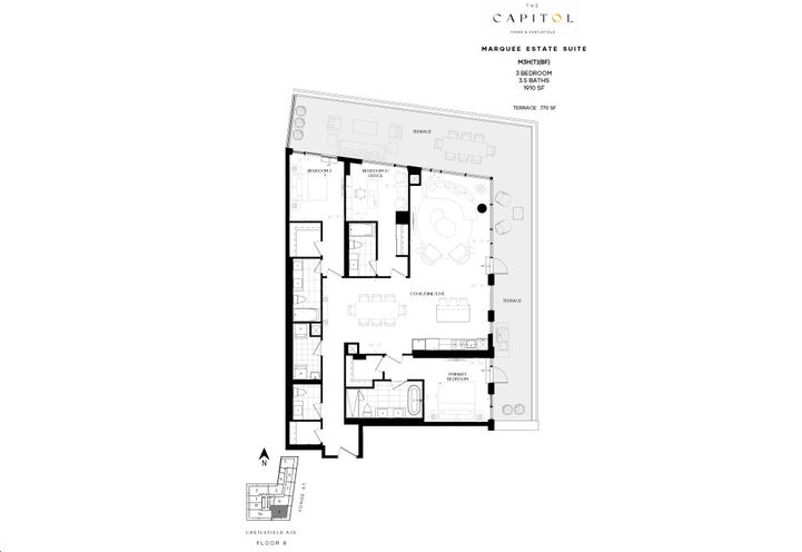 The Capitol Residences - Marquee Suite - 3 Bed 3.5 Bath with Terrace