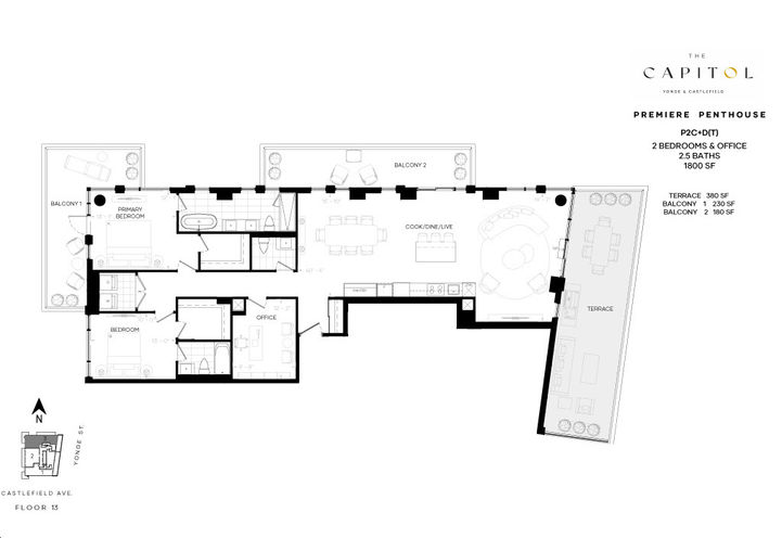 The Capitol Residences - Premiere PH - 2 Bed 2.5 Bath with Office