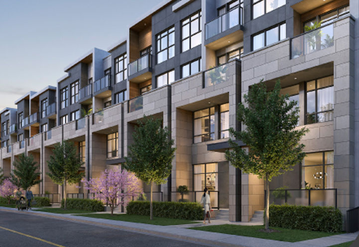 The Deane Condos Exterior Street View of Townhome Units