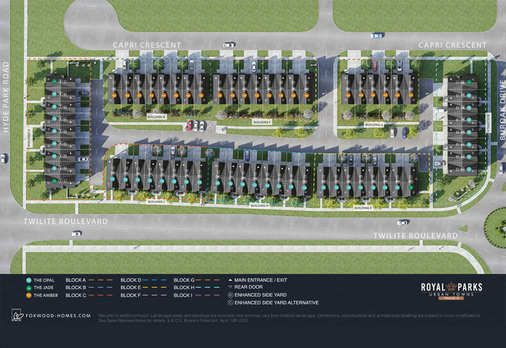 The Gates of Hyde Park Towns Aerial View of Site Plan
