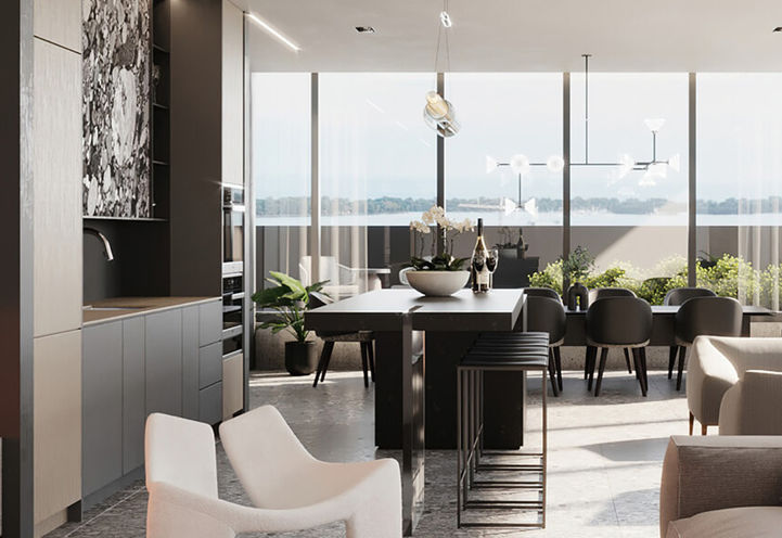 The Georgian Residences Kitchen Within Social Lounge