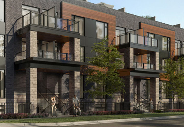 The Markdale Towns Close Up View of Resident Entrance and Lower Levels