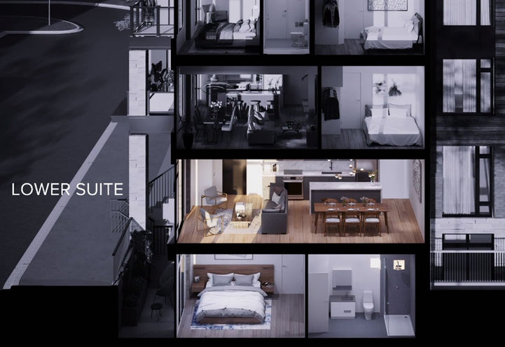 The Markdale Towns Dollhouse View of Lower Suite Levels