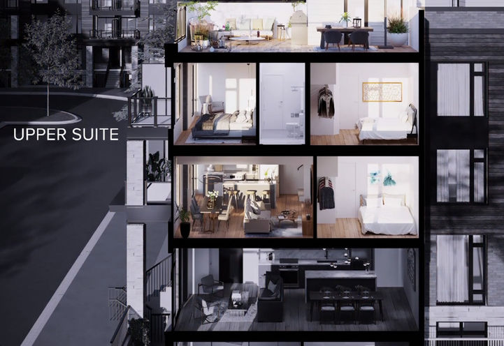 The Markdale Towns Dollhouse View of Upper Suite Levels