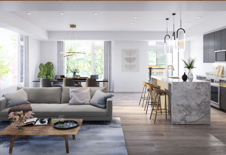 The Markdale Towns Open Concept Interiors - Kitchen & Living Space