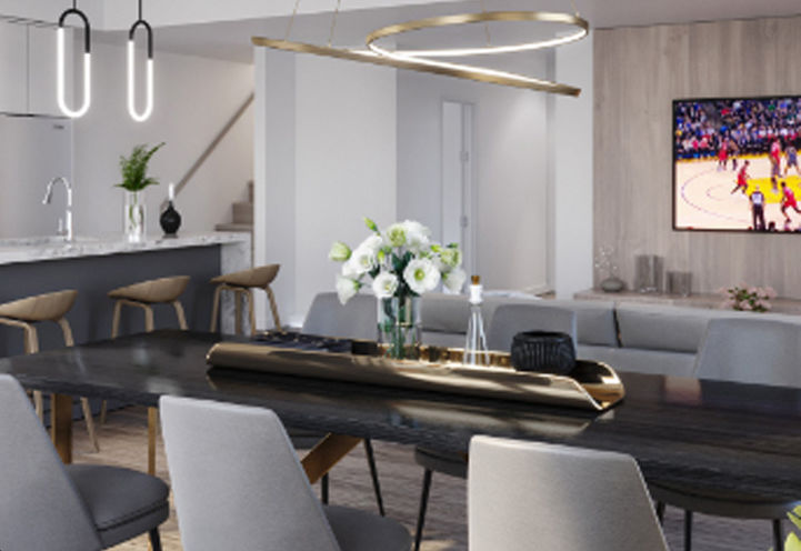 The Markdale Towns Open Concept Main Level Dining & Living Space