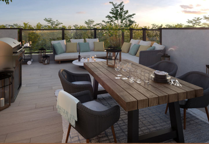 The Markdale Towns Private Rooftop Terrace with Dining Area & Seating