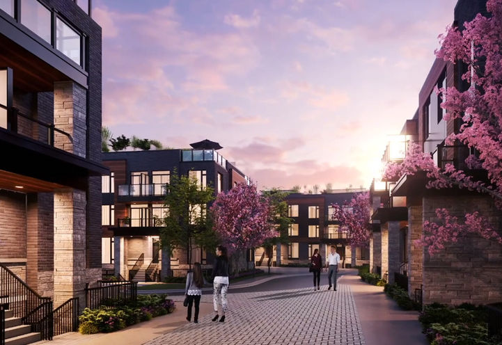 The Markdale Towns View of Pedestrian Walkway Through Community