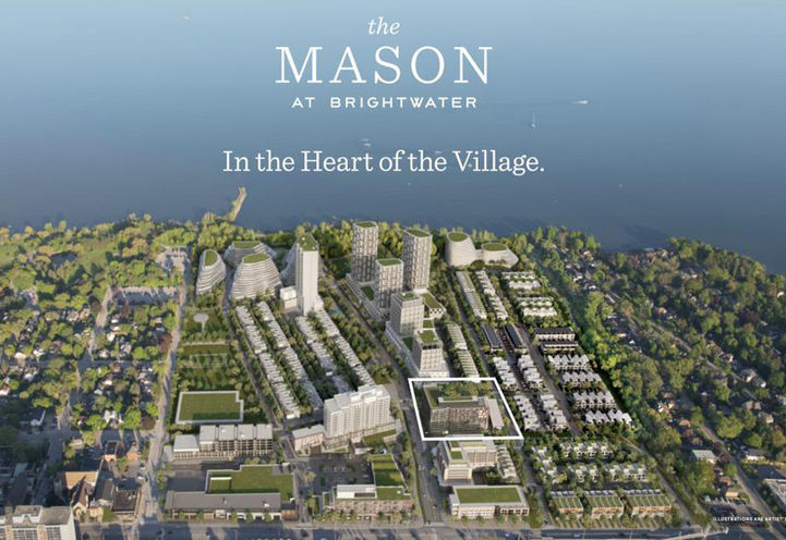 The Mason at Brightwater Aerial View of Building Within Community