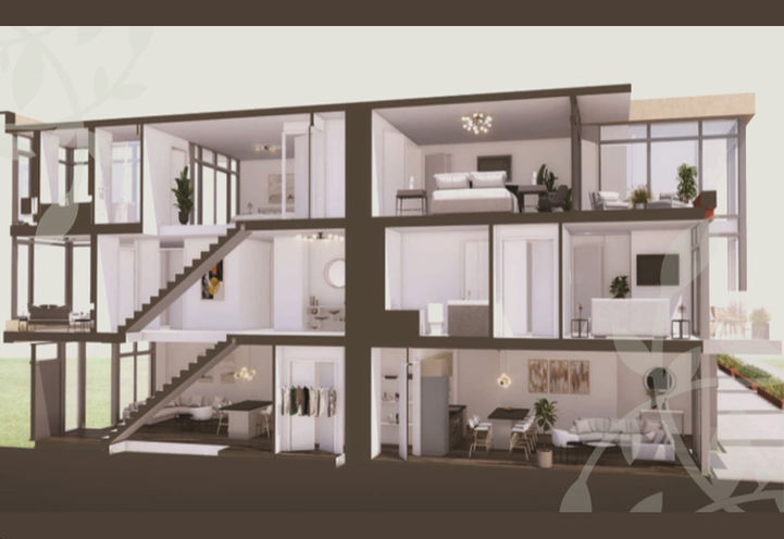 Garden View Towns Cross Section View of Interiors - Mill Landing Condo
