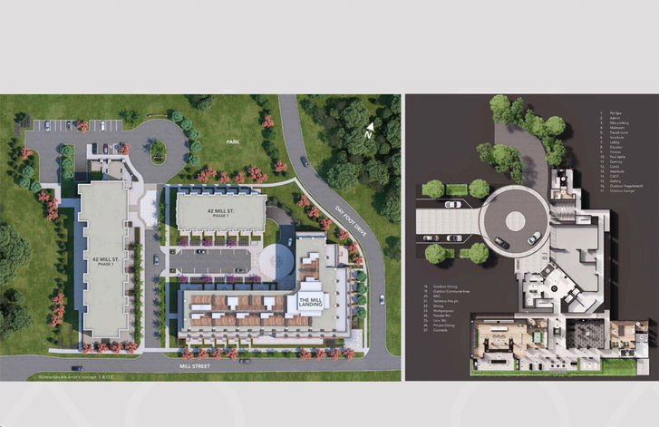 The Mill Landing Condos, Site Plan and Amenity Plan