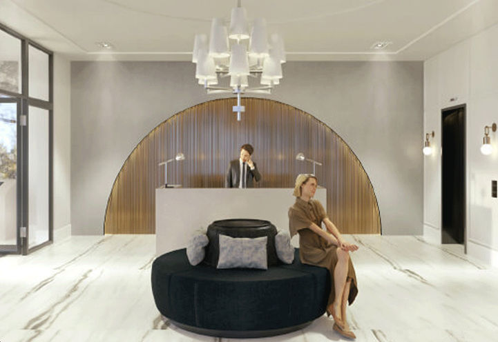 The Mill Landing Interior Resident Lobby with Concierge and Seating