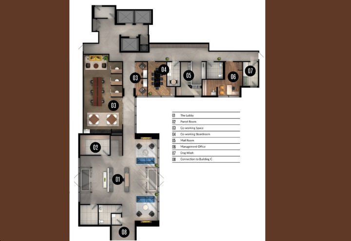 The Millhouse Condos 2 Ground Level Layout of Amenities