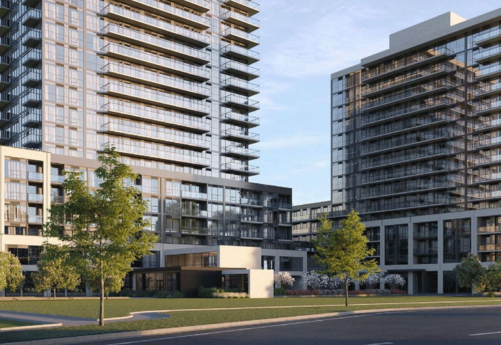 The Millhouse Condos 2 Street Level View of Podium Exteriors