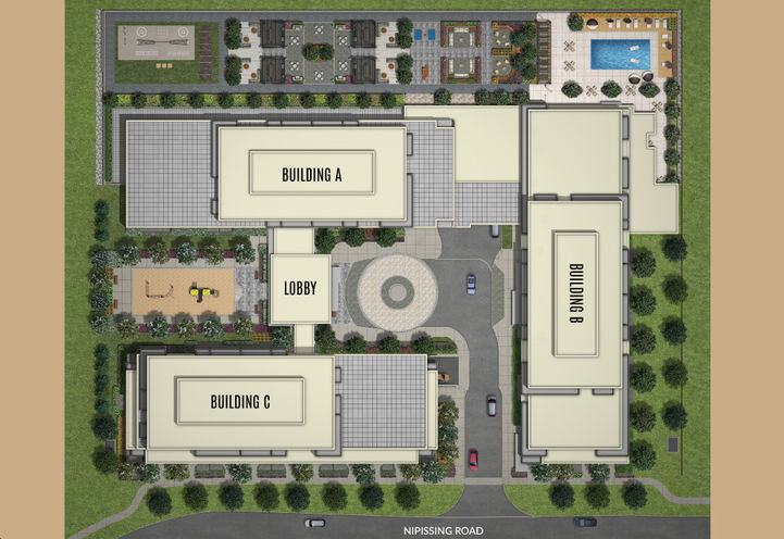 The Millhouse Condos Aerial View of Buildings