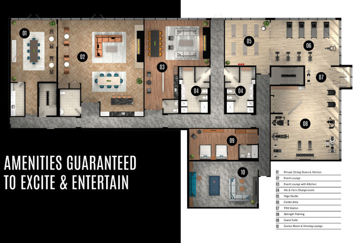 The Millhouse Condos Building Amenities Layout