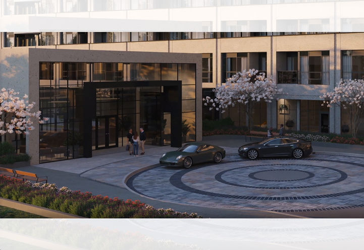 The Millhouse Condos Resident Entrance and Car Round About