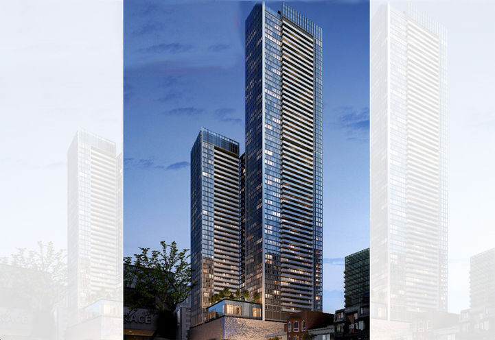 The Pemberton 33 Yorkville Exterior View of Towers at Dusk